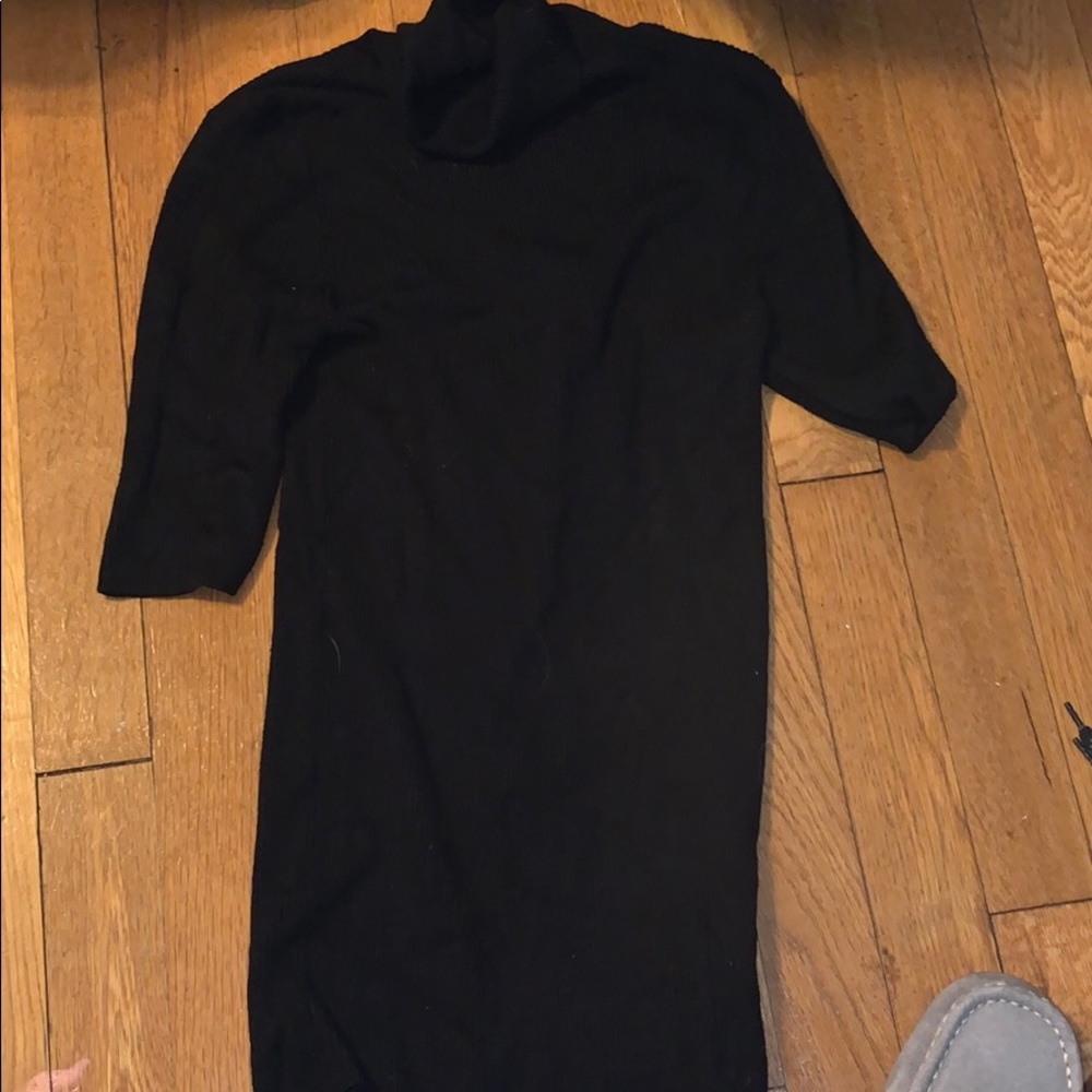 Black turtleneck, stretchy material